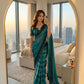 Designer Embroidered Chiffon Silk Saree with Stitched Blouse for Festive and Party Wear