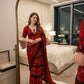 Designer Embroidered Chiffon Silk Saree with Stitched Blouse for Festive and Party Wear