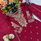 Designer Embroidered Chinon Top Palazzo and Dupatta Set