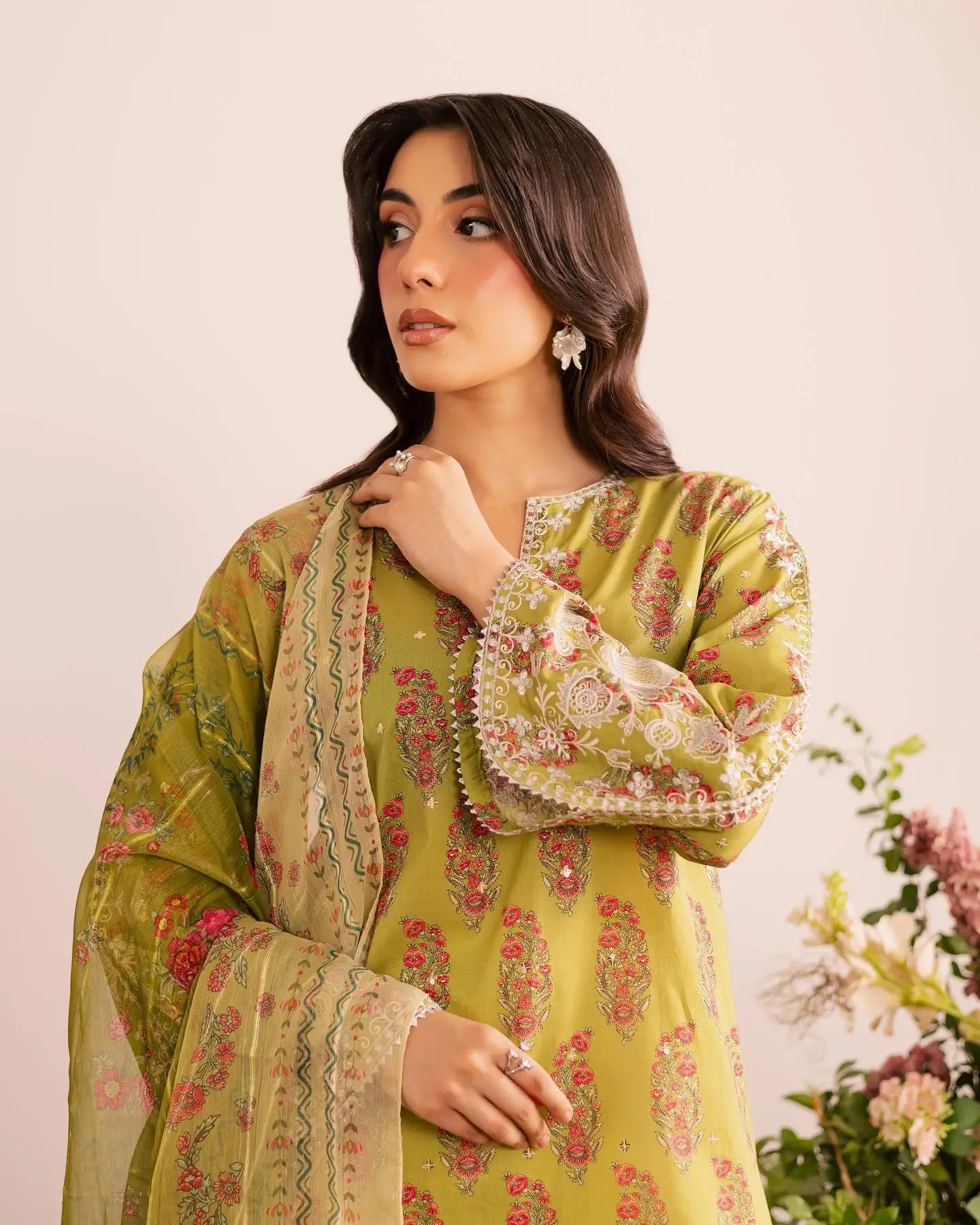 Designer Embroidered Farsi Suit Set for Festive and Family Occasions