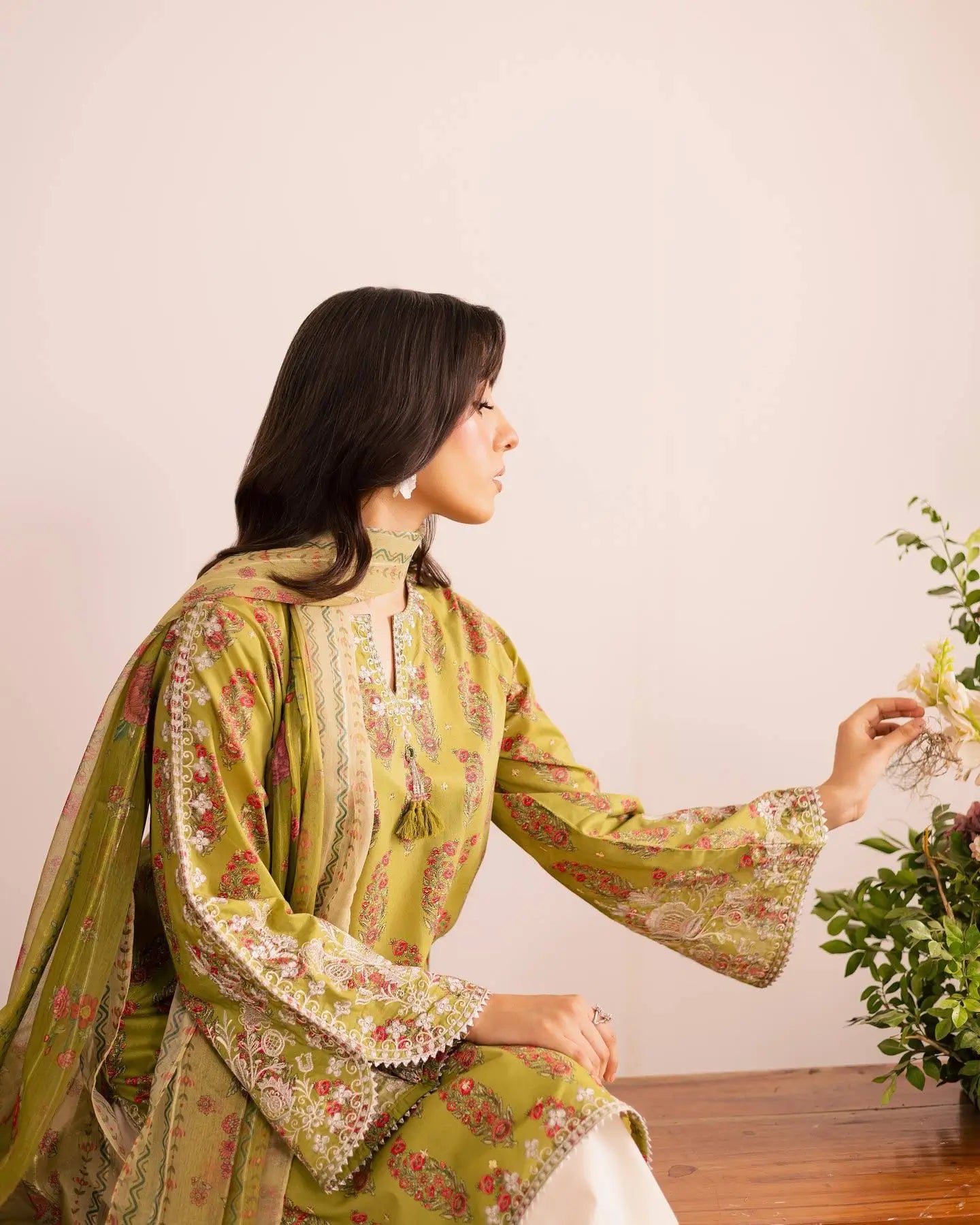 Designer Embroidered Farsi Suit Set for Festive and Family Occasions