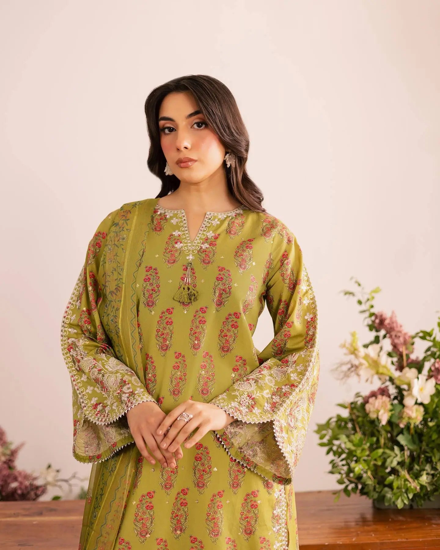 Designer Embroidered Farsi Suit Set for Festive and Family Occasions