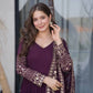 Designer Embroidered Faux Georgette Anarkali Gown with Dupatta