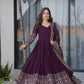 Designer Embroidered Faux Georgette Anarkali Gown with Dupatta