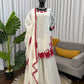 Designer Embroidered Fendy Silk Plazo Set for Festive and Party Wear