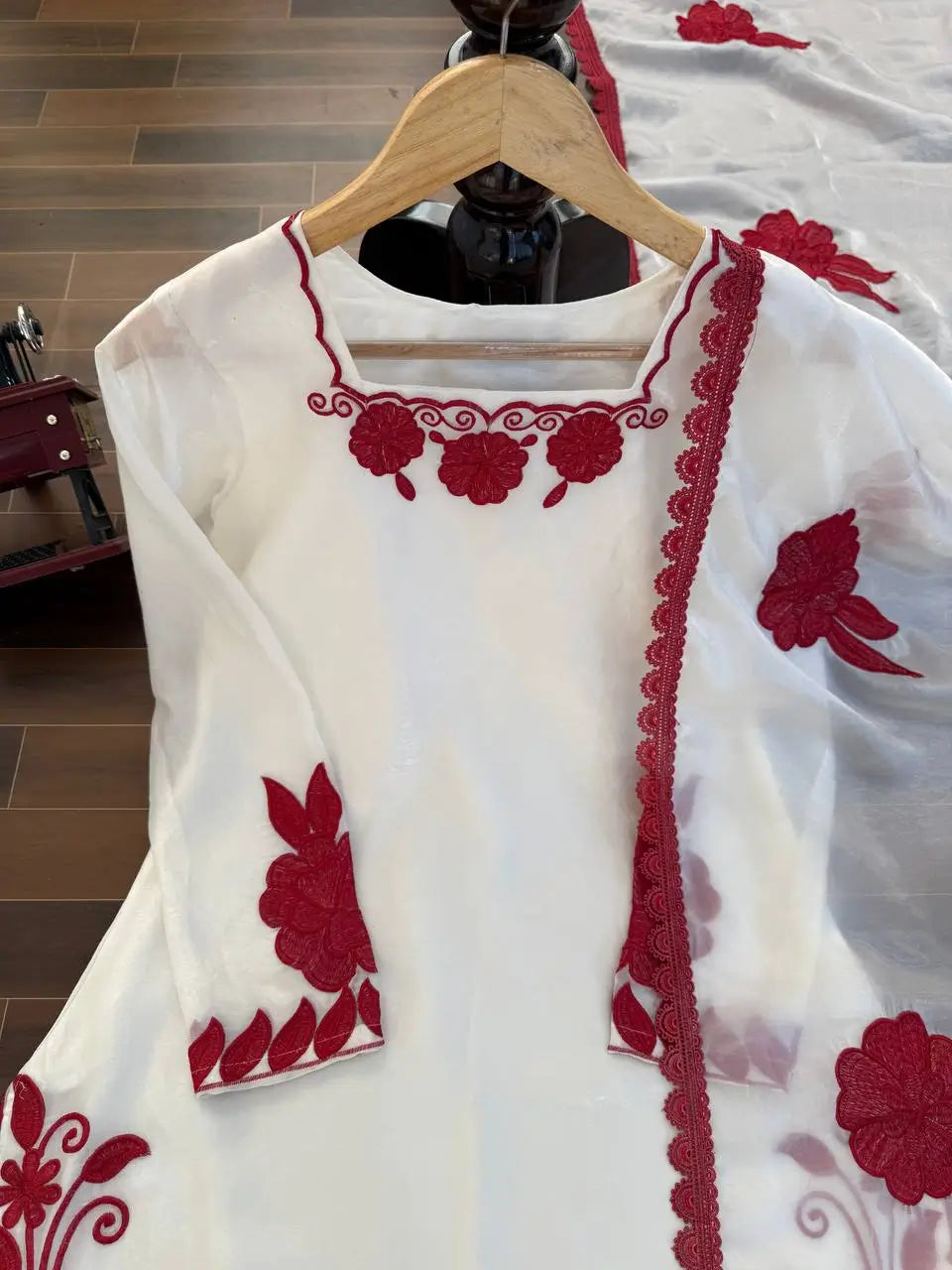 Designer Embroidered Fendy Silk Plazo Set for Festive and Party Wear