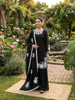 Designer Embroidered Fendy Silk Plazo Set for Festive and Party Wear