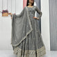 Designer Embroidered Georgette Gown with Dupatta Set