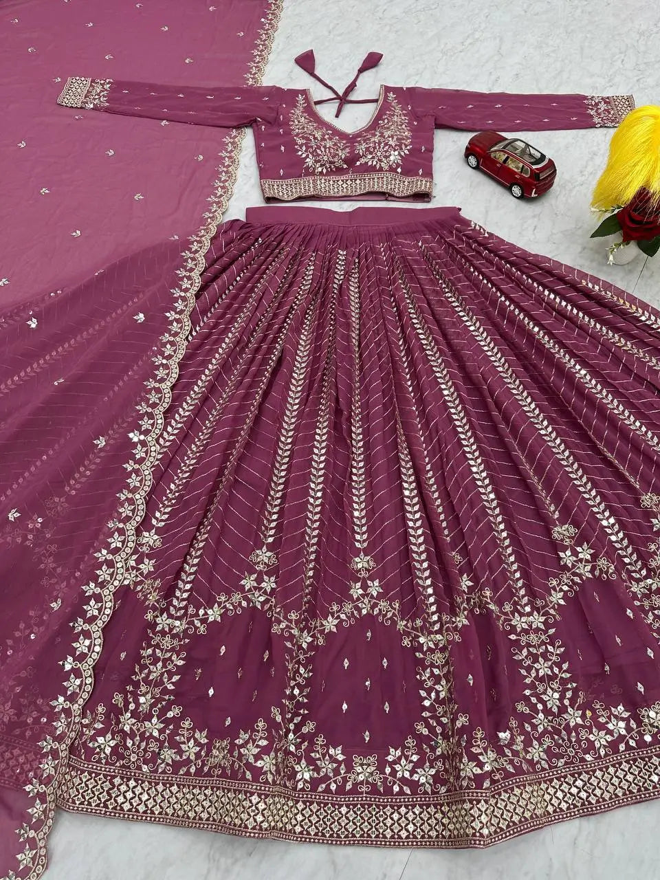 Designer Embroidered Georgette Lehenga Choli Set