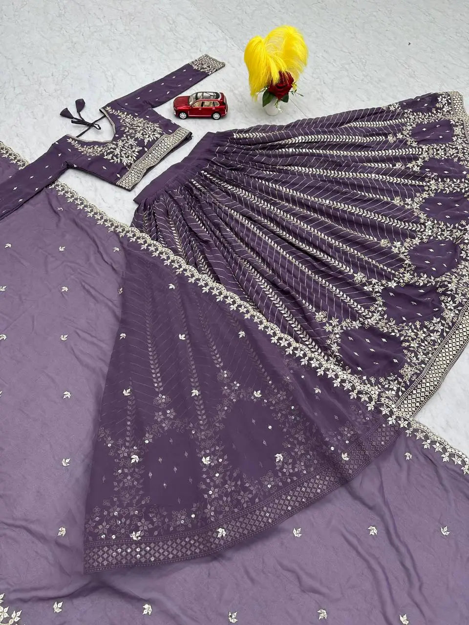 Designer Embroidered Georgette Lehenga Choli Set
