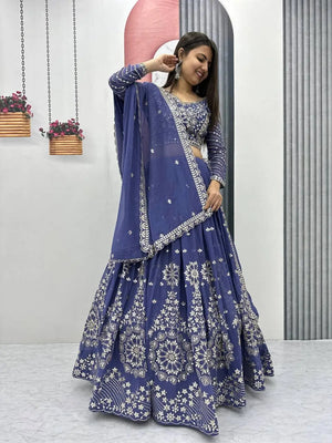 Designer Embroidered Georgette Lehenga Choli Set
