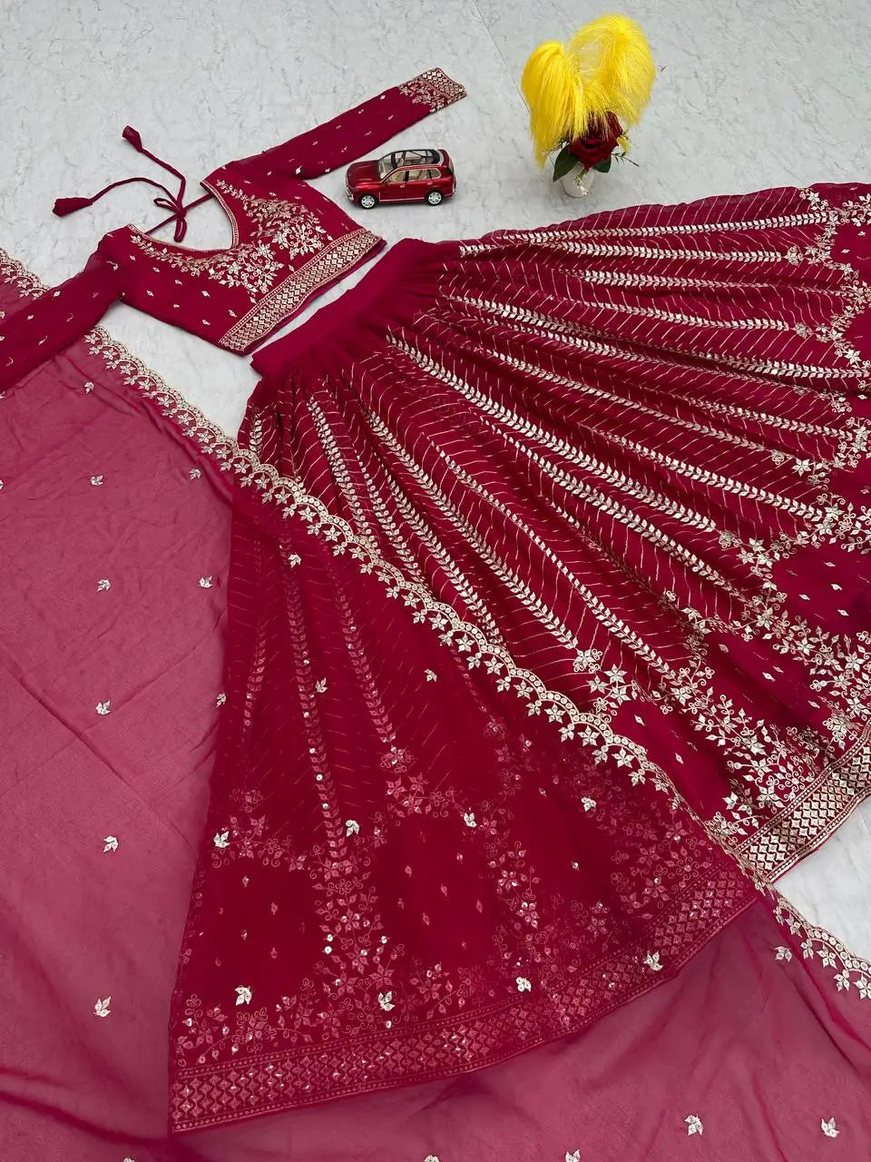 Designer Embroidered Georgette Lehenga Choli Set