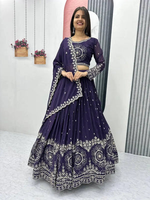 Designer Embroidered Georgette Lehenga Choli Set