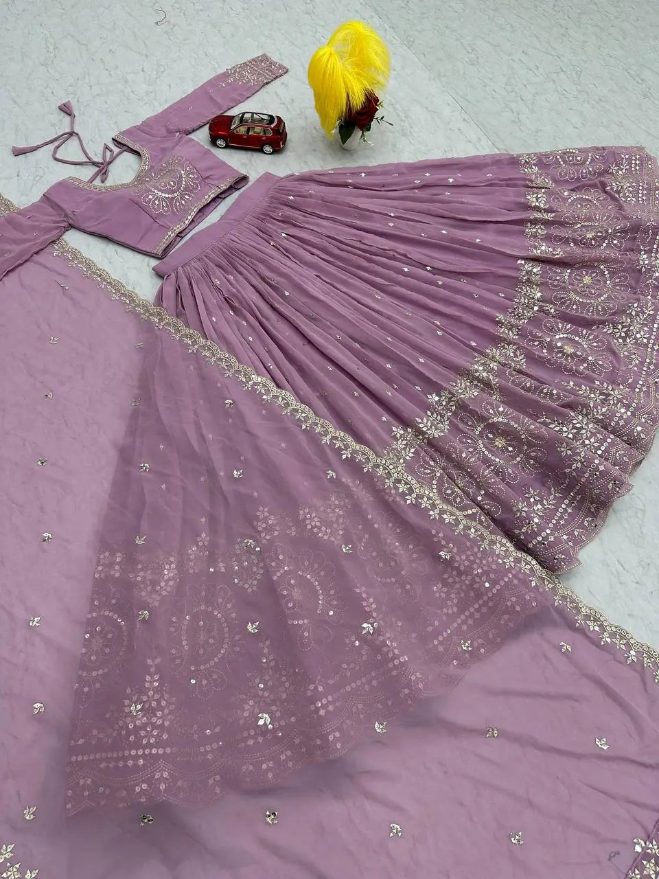 Designer Embroidered Georgette Lehenga Choli Set