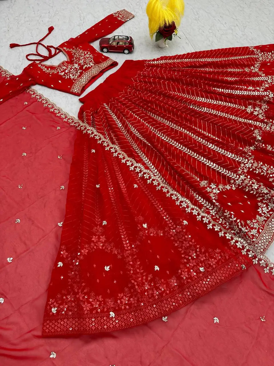 Designer Embroidered Georgette Lehenga Choli Set