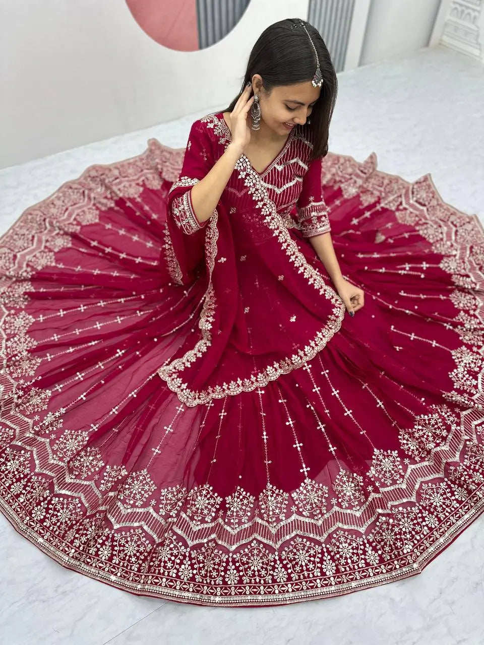 Designer Embroidered Georgette Lehenga Choli Set