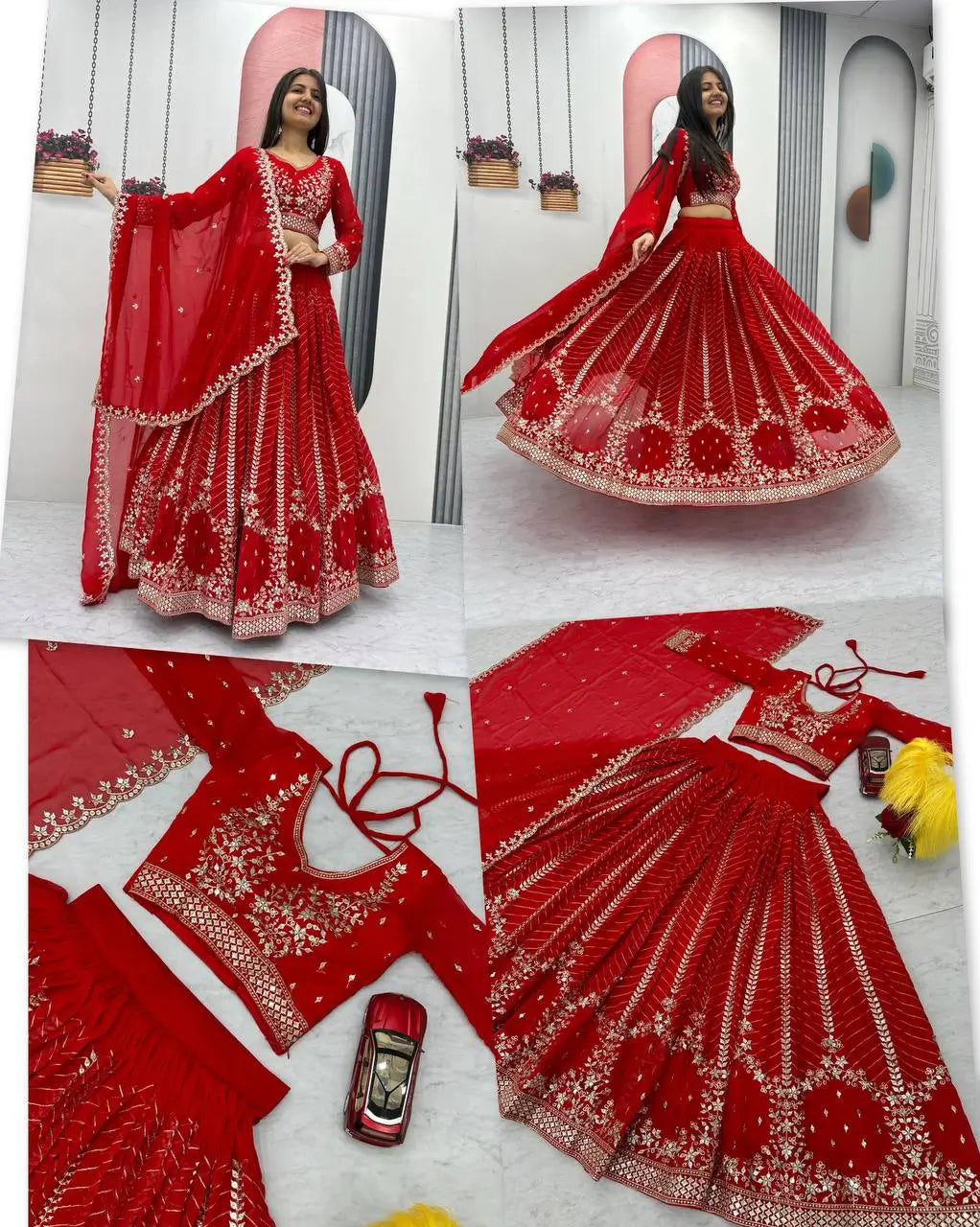Designer Embroidered Georgette Lehenga Choli Set
