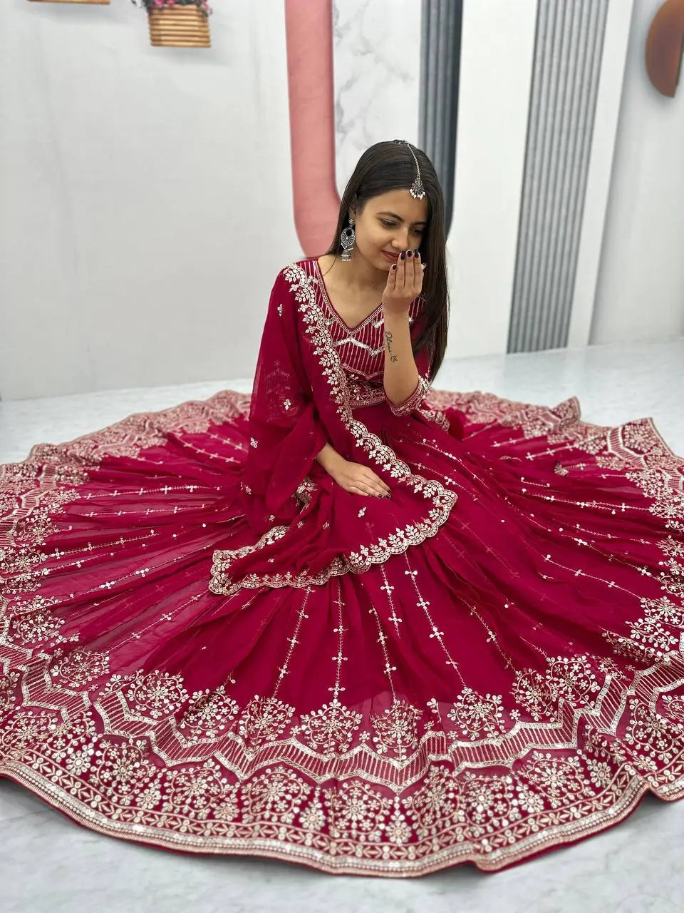 Designer Embroidered Georgette Lehenga Choli Set