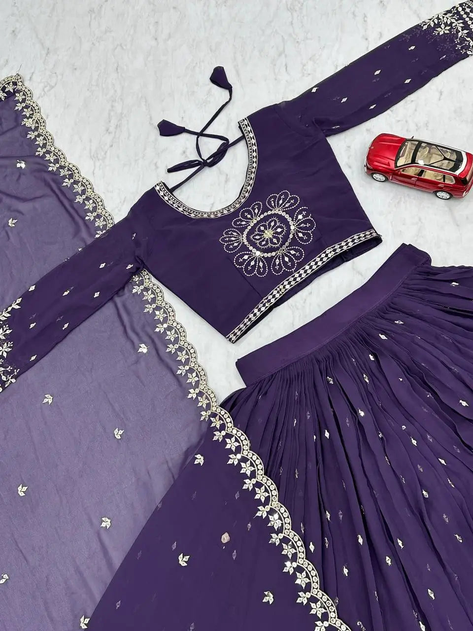 Designer Embroidered Georgette Lehenga Choli Set
