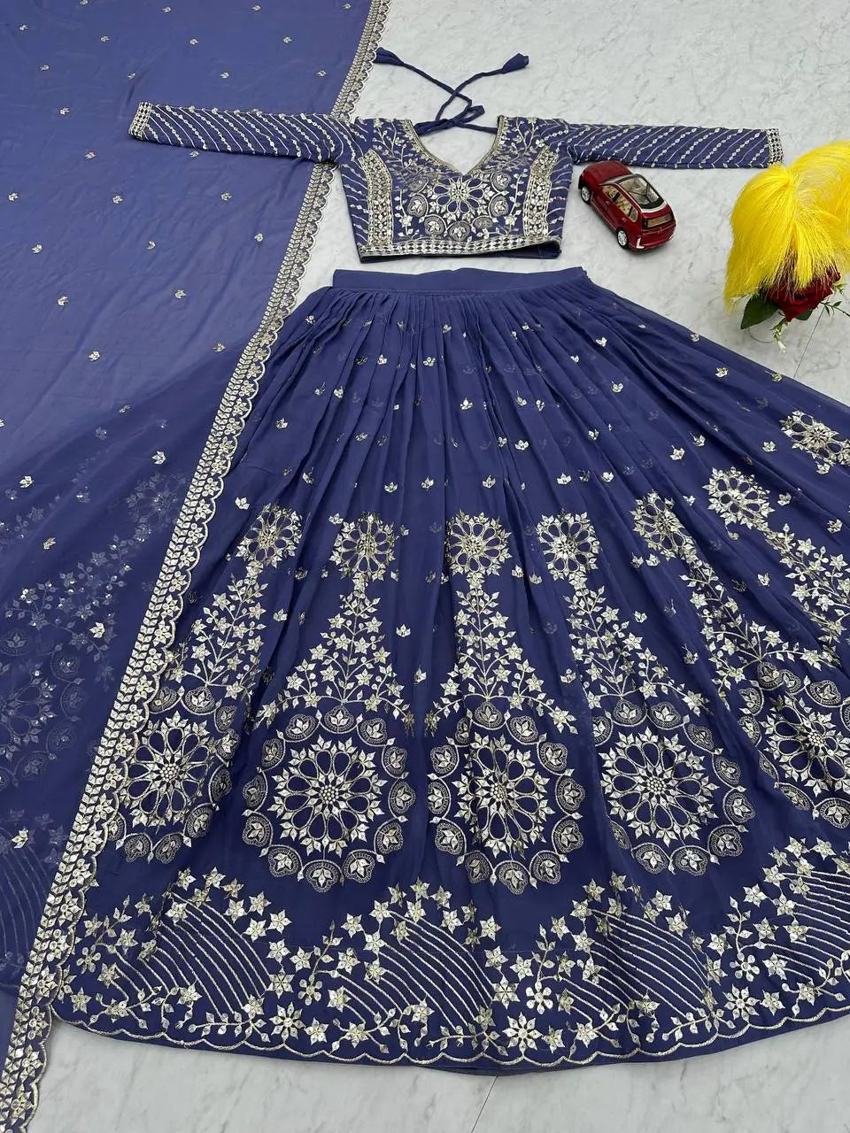 Designer Embroidered Georgette Lehenga Choli Set