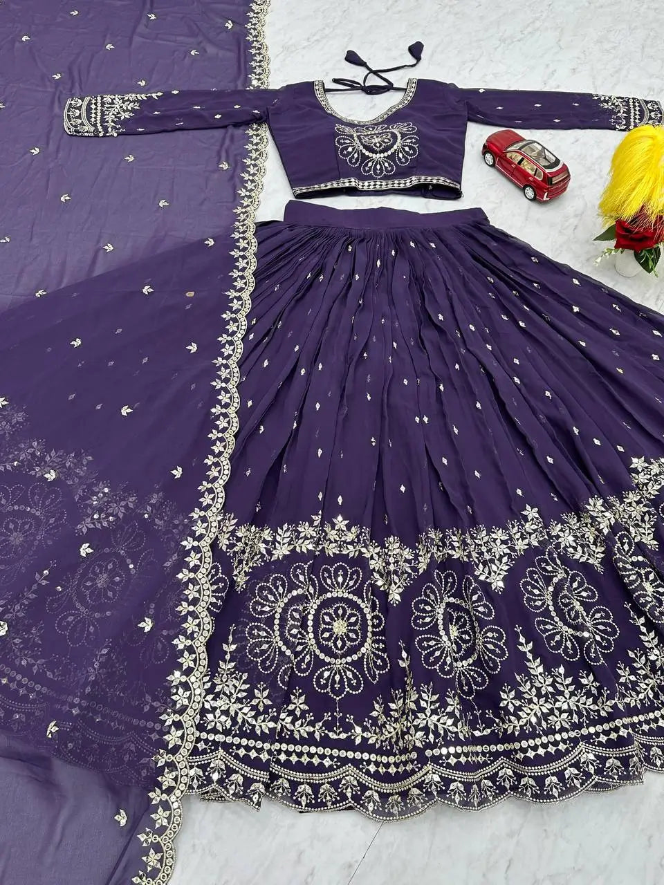 Designer Embroidered Georgette Lehenga Choli Set