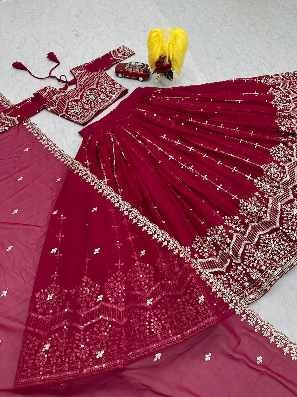 Designer Embroidered Georgette Lehenga Choli Set