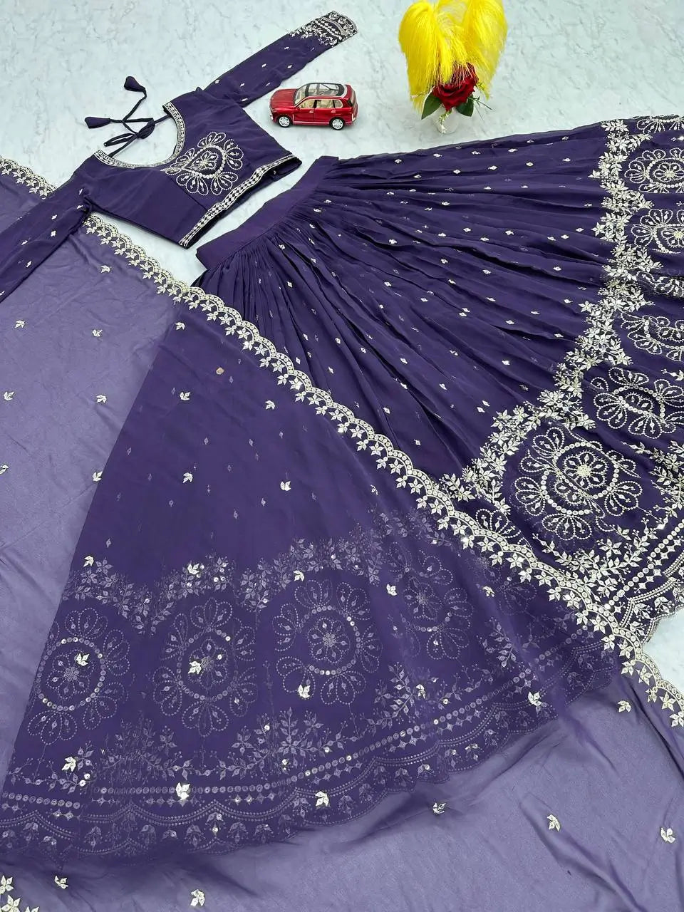 Designer Embroidered Georgette Lehenga Choli Set