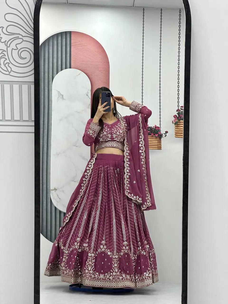 Designer Embroidered Georgette Lehenga Choli Set