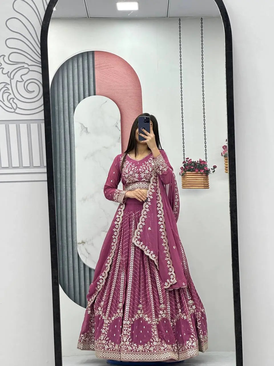 Designer Embroidered Georgette Lehenga Choli Set