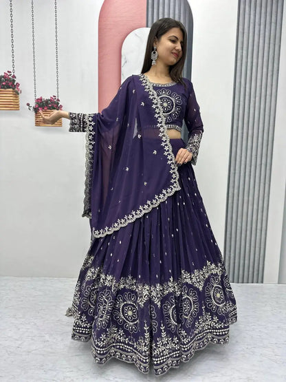 Designer Embroidered Georgette Lehenga Choli Set
