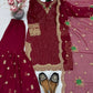 Designer Embroidered Georgette Sharara Suit Set