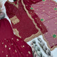 Designer Embroidered Georgette Sharara Suit Set