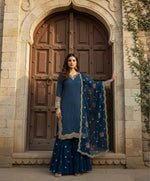 Designer Embroidered Georgette Sharara Suit Set