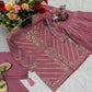 Designer Embroidered Georgette Sharara and Dupatta Set