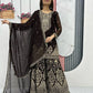 Designer Embroidered Georgette Top Palazzo and Dupatta Set