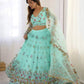 Designer Embroidered Net Lehenga Choli with Dupatta