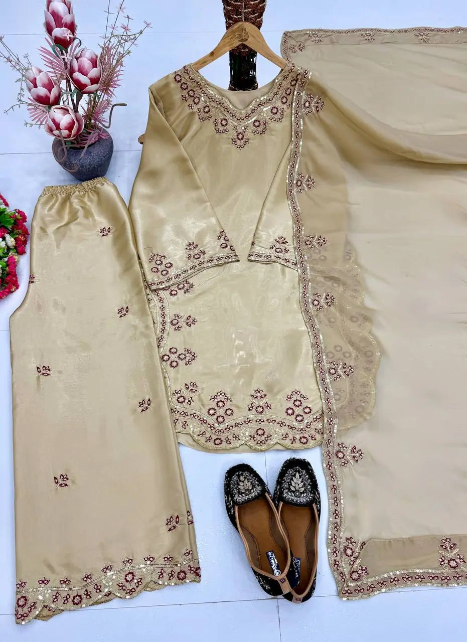 Designer Embroidered Palazzo Suit Set for Festive and Family Functions