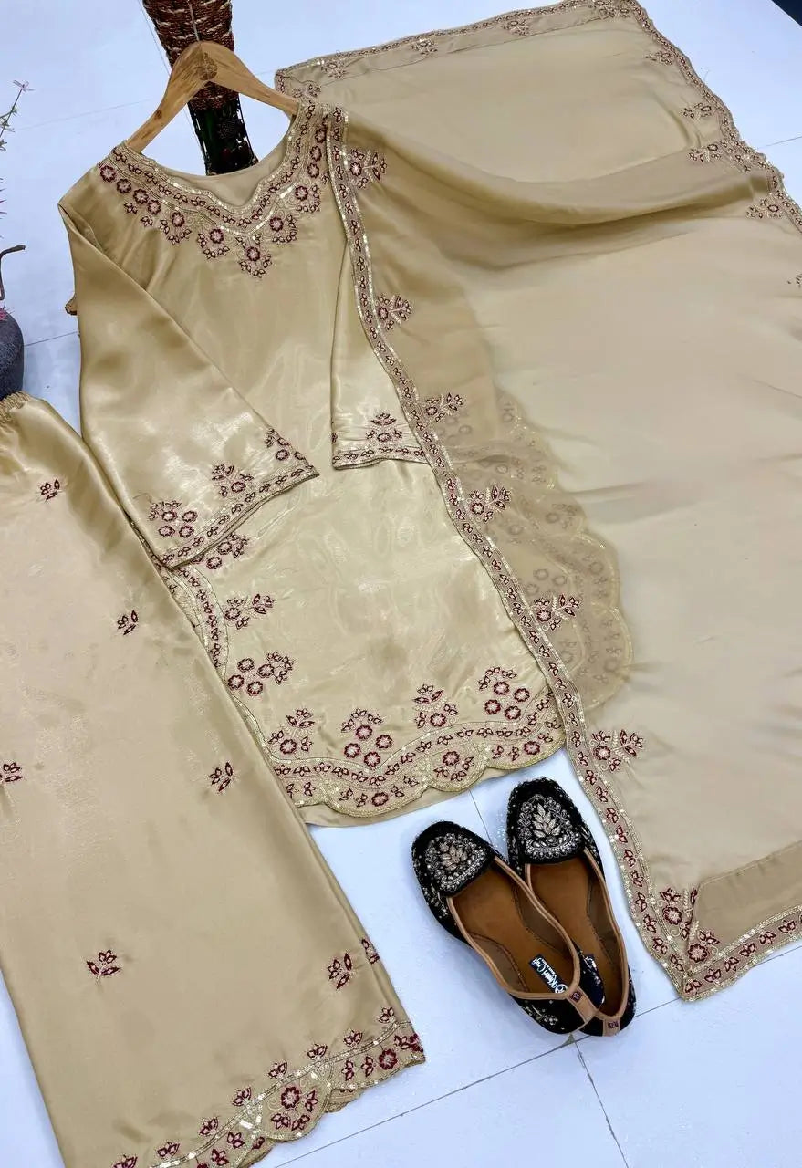 Designer Embroidered Palazzo Suit Set for Festive and Family Functions