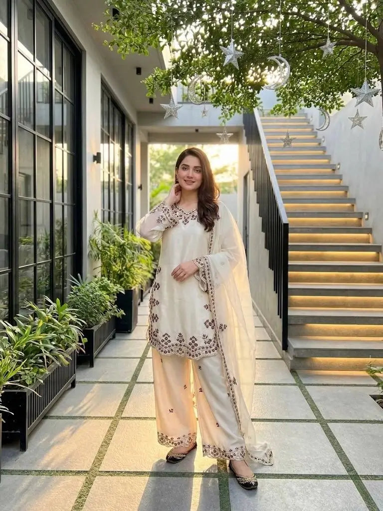 Designer Embroidered Palazzo Suit Set for Festive and Family Functions