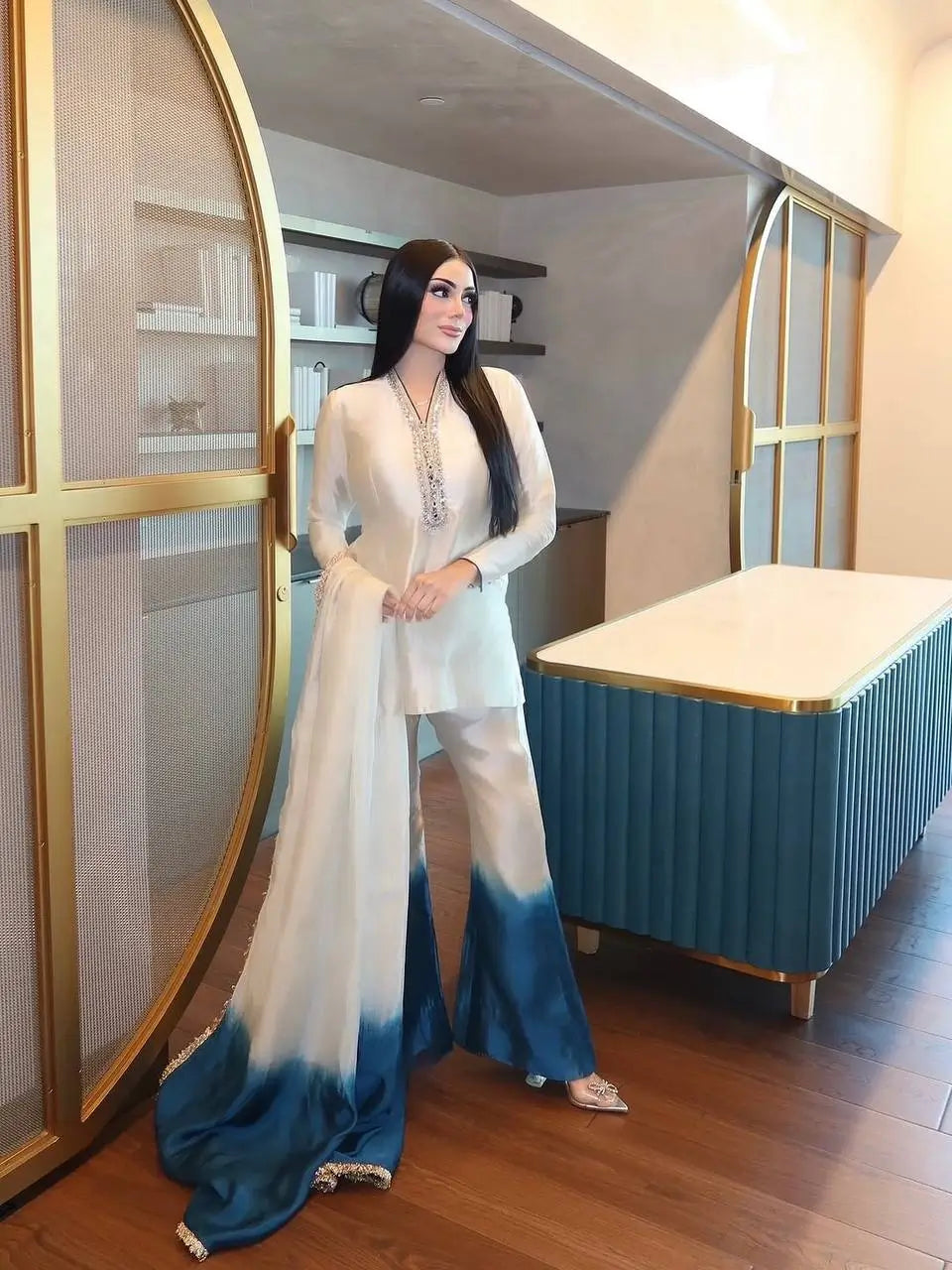 Designer Embroidered Palazzo Suit Set for Festive and Wedding Wear