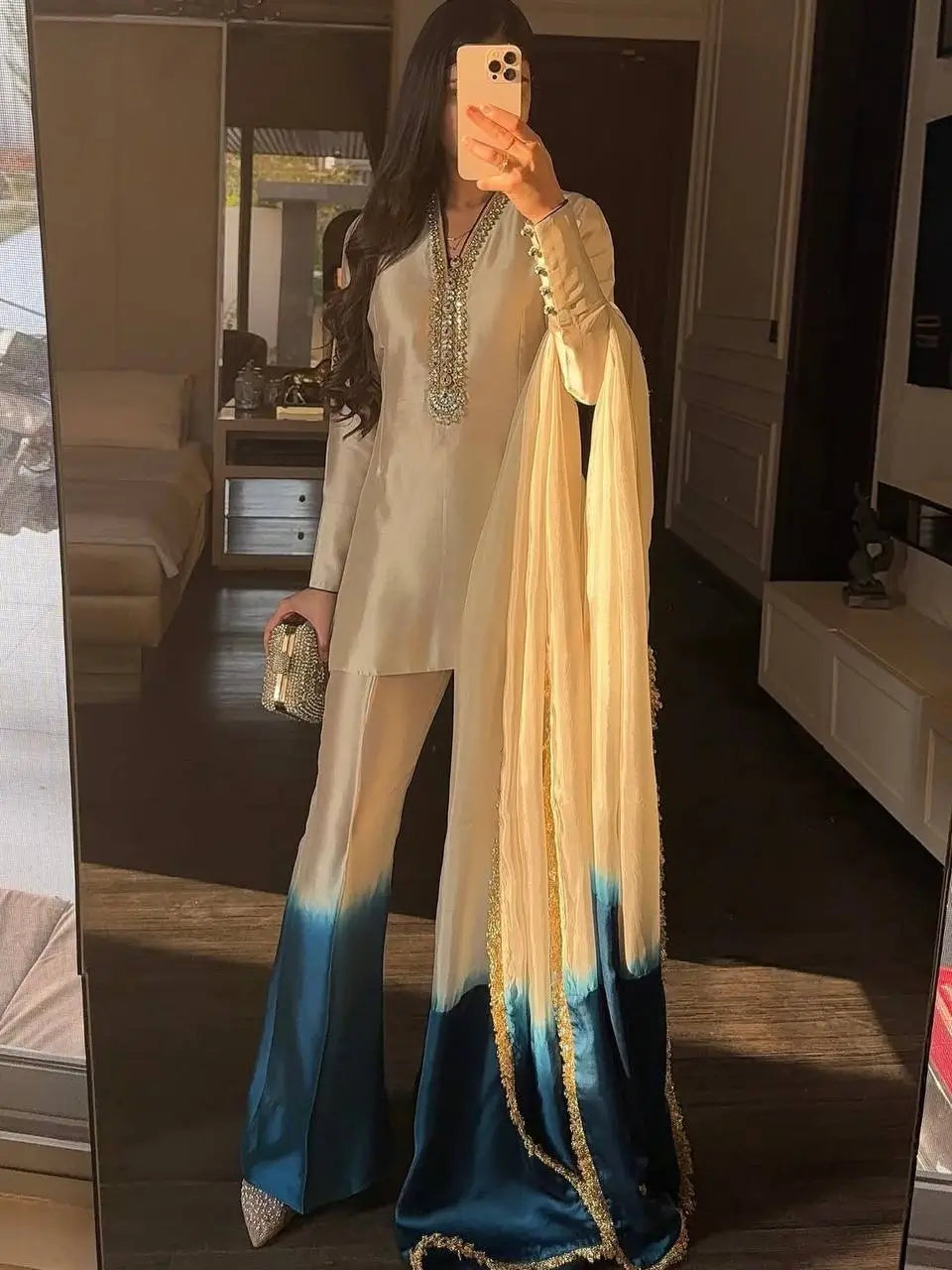 Designer Embroidered Palazzo Suit Set for Festive and Wedding Wear