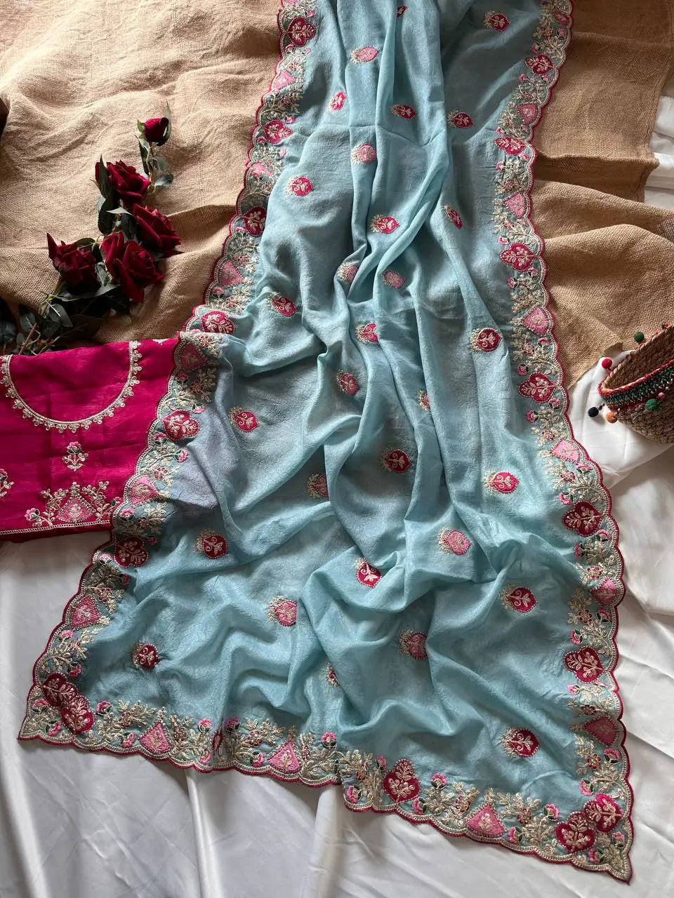 Designer Embroidered Saree for Festive and Special Occasion Wear