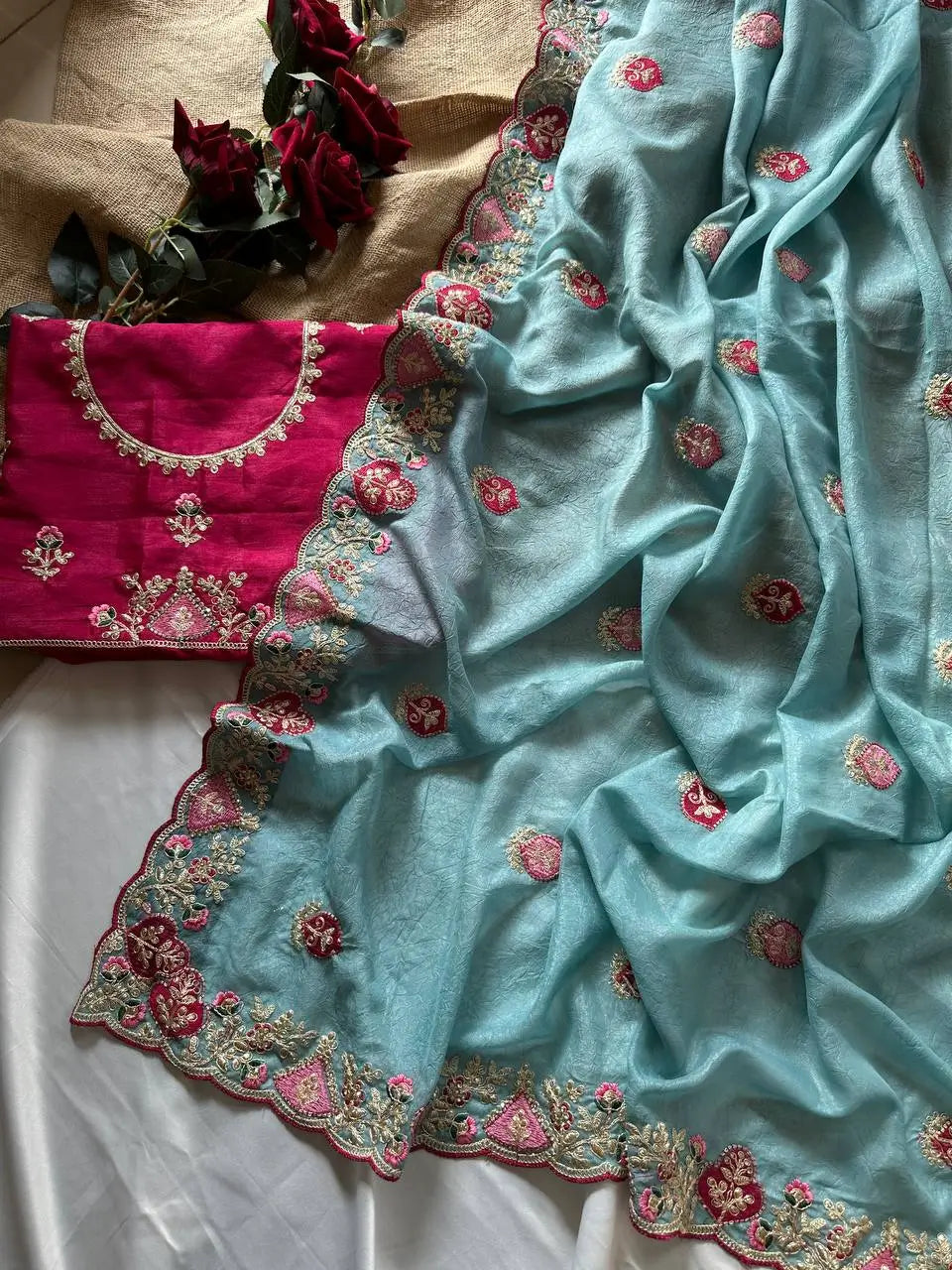 Designer Embroidered Saree for Festive and Special Occasion Wear