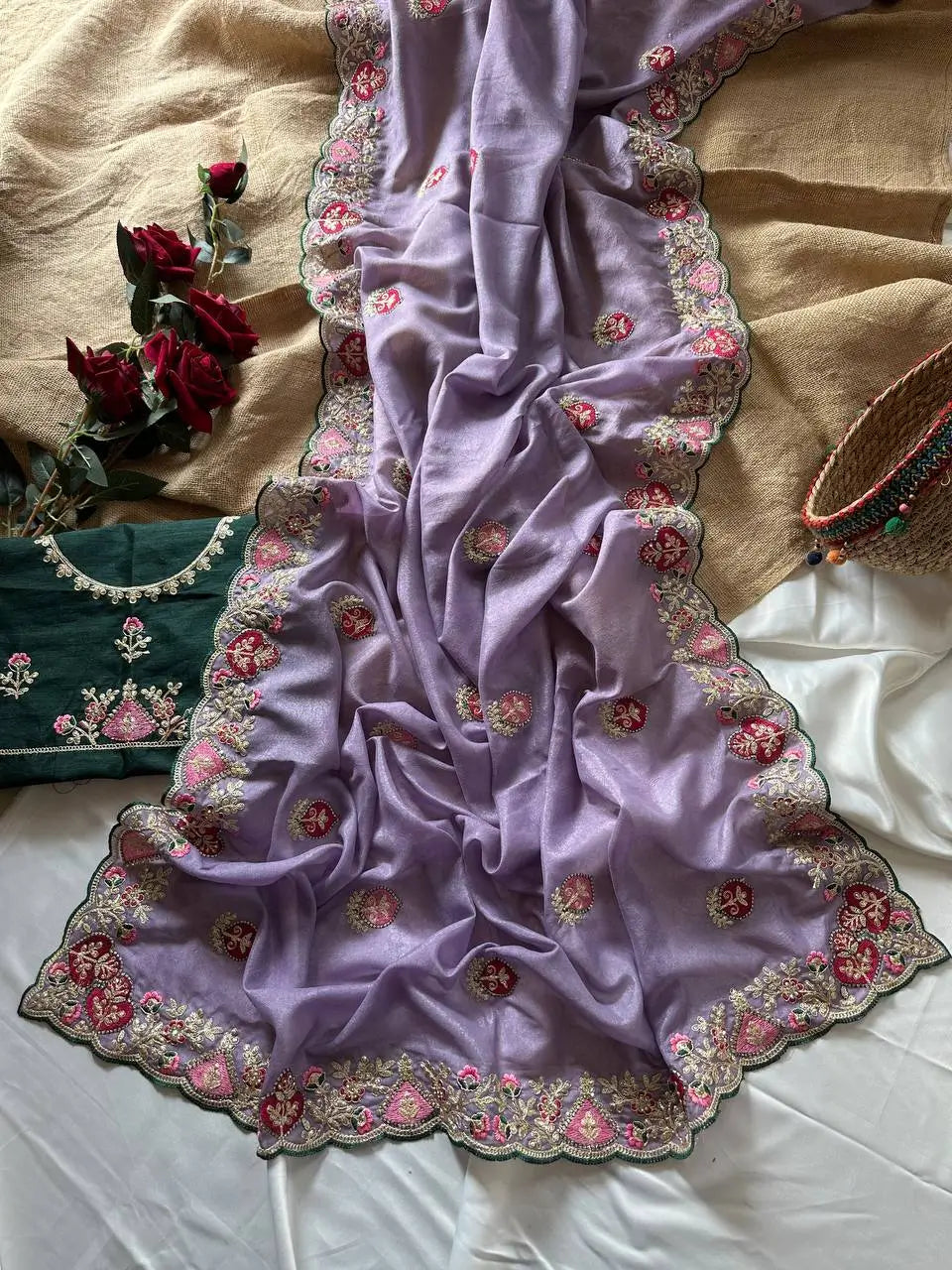 Designer Embroidered Saree for Festive and Special Occasion Wear
