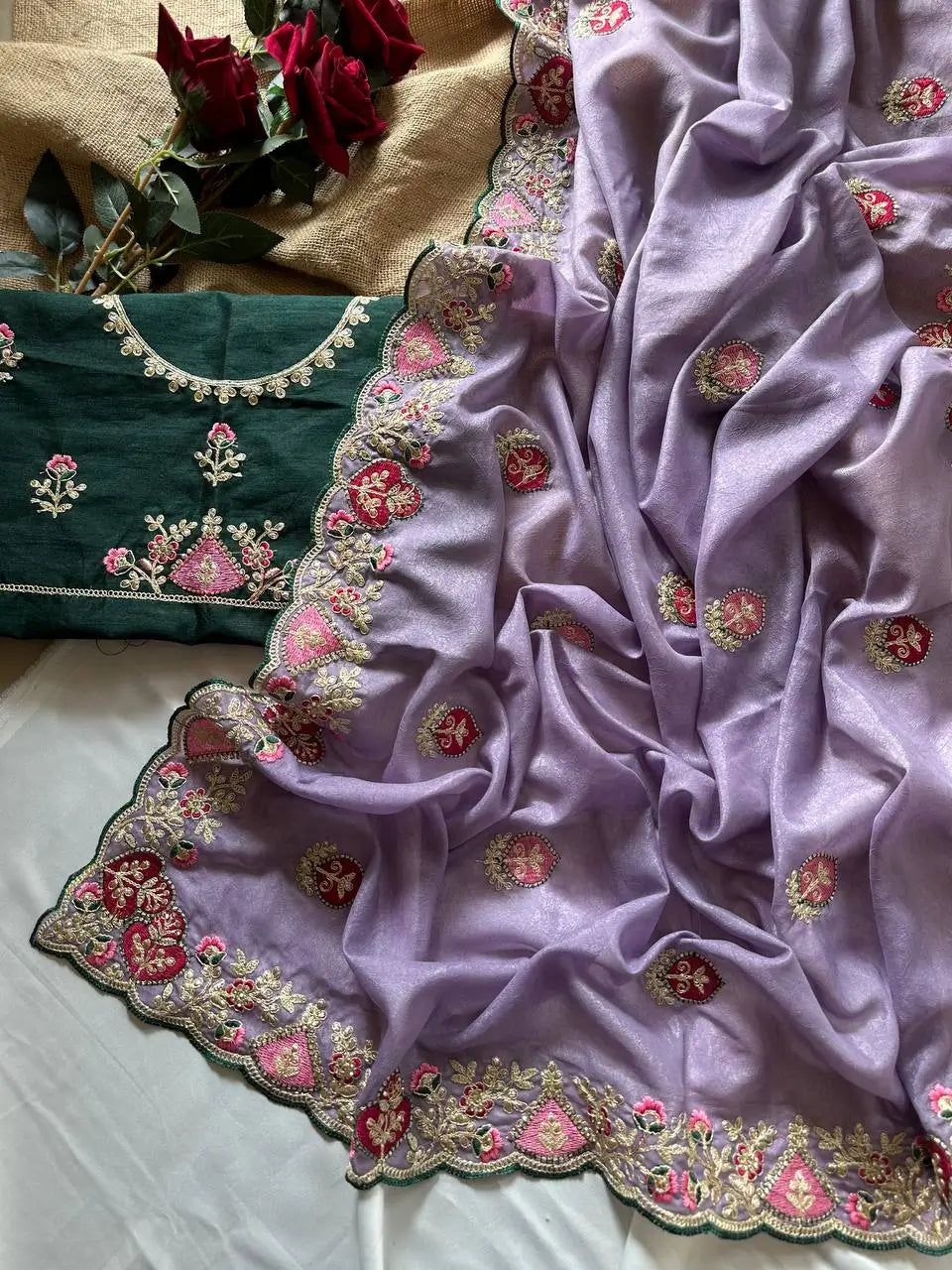Designer Embroidered Saree for Festive and Special Occasion Wear