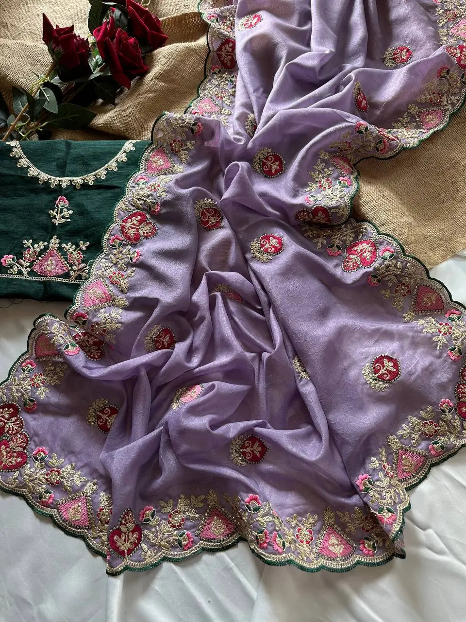 Designer Embroidered Saree for Festive and Special Occasion Wear