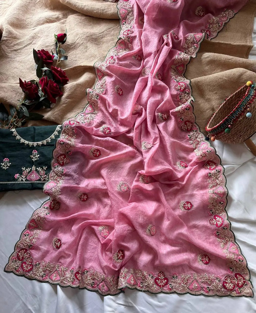 Designer Embroidered Saree for Festive and Special Occasion Wear