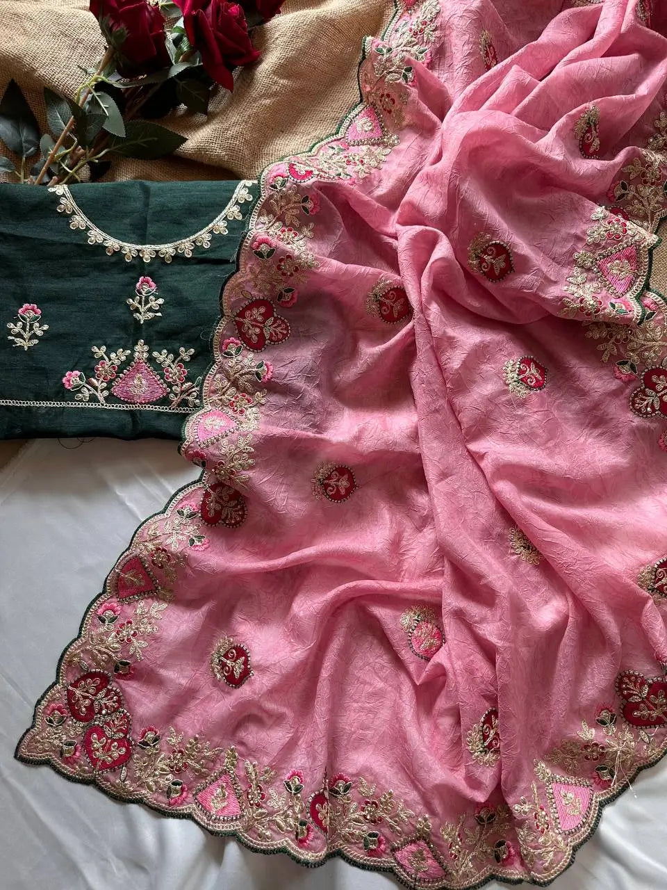 Designer Embroidered Saree for Festive and Special Occasion Wear