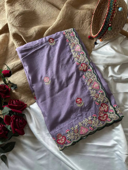 Designer Embroidered Saree for Festive and Special Occasion Wear
