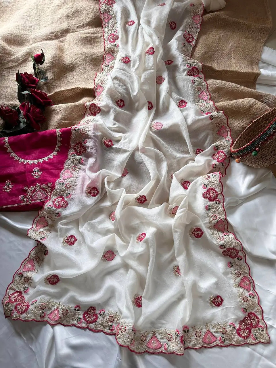 Designer Embroidered Saree for Festive and Special Occasion Wear